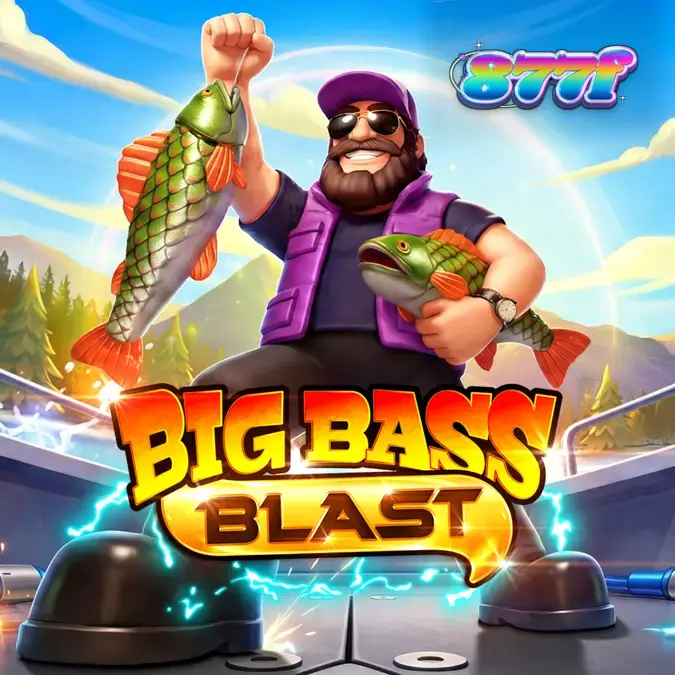 Interface do jogo Big Bass Blast com tema de pesca eletrificada